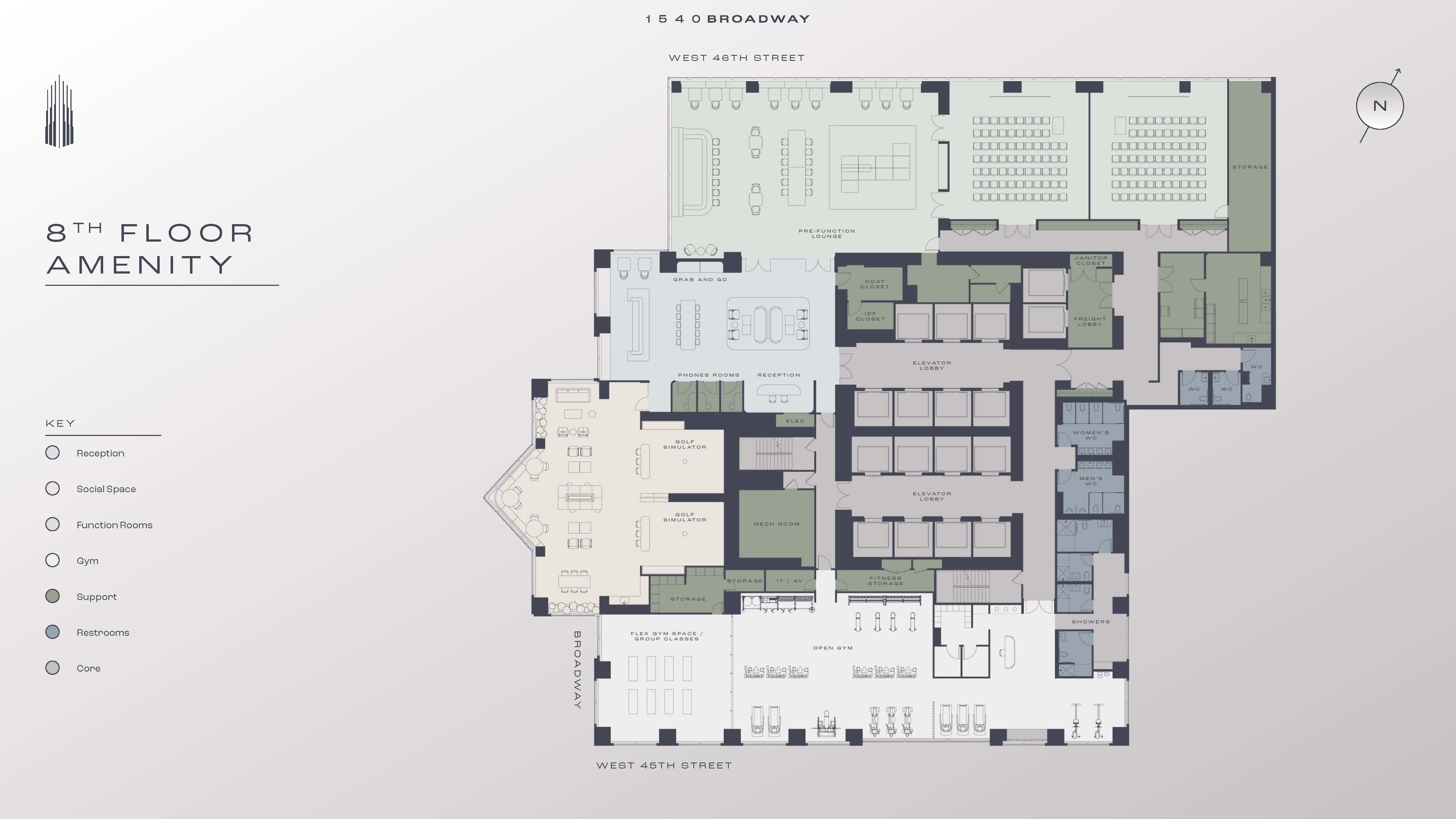 1540 Broadway - 8th Floor Amenity Floor Plan
