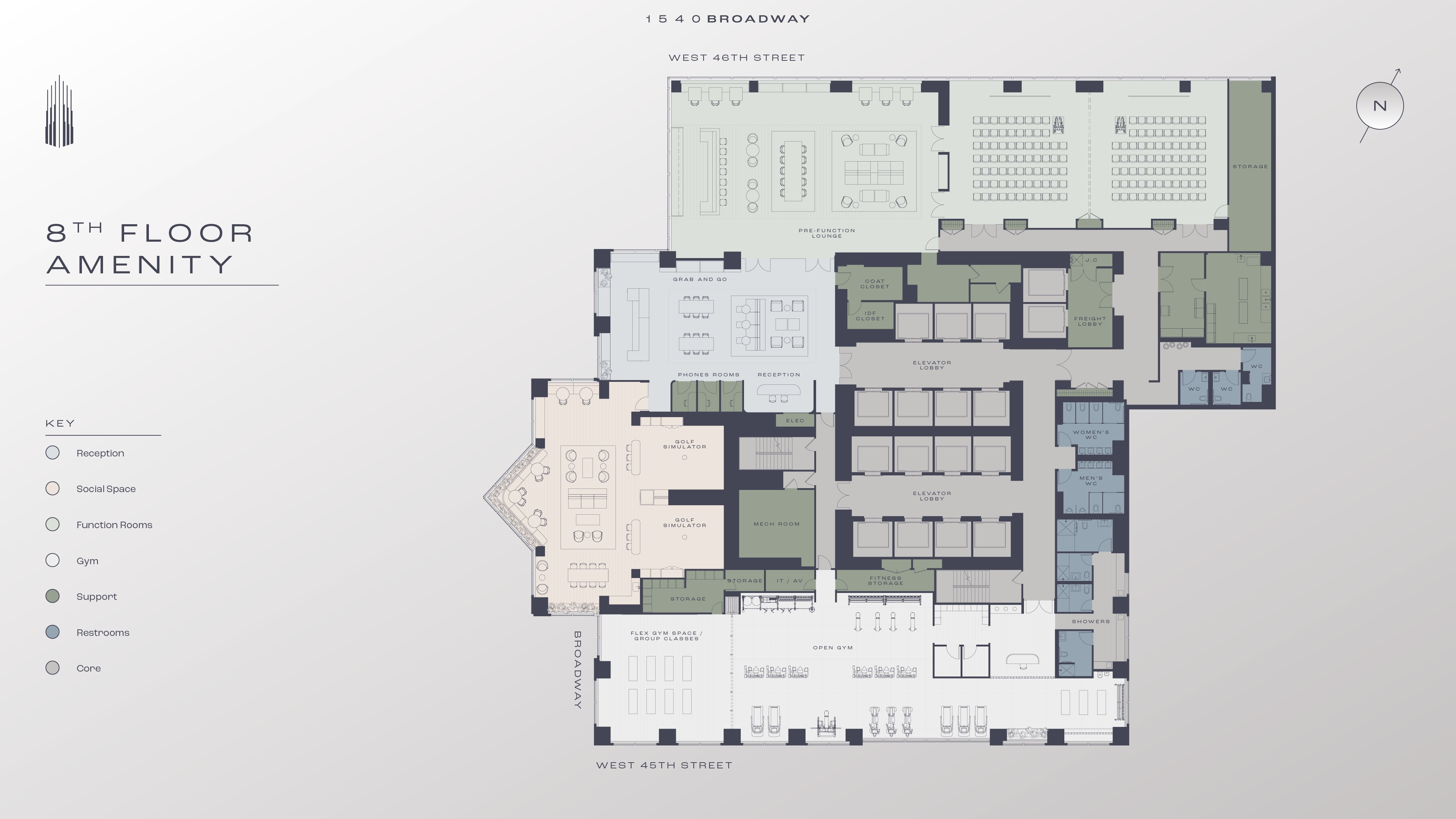 1540 Broadway - 8th Floor Amenity Floor Plan