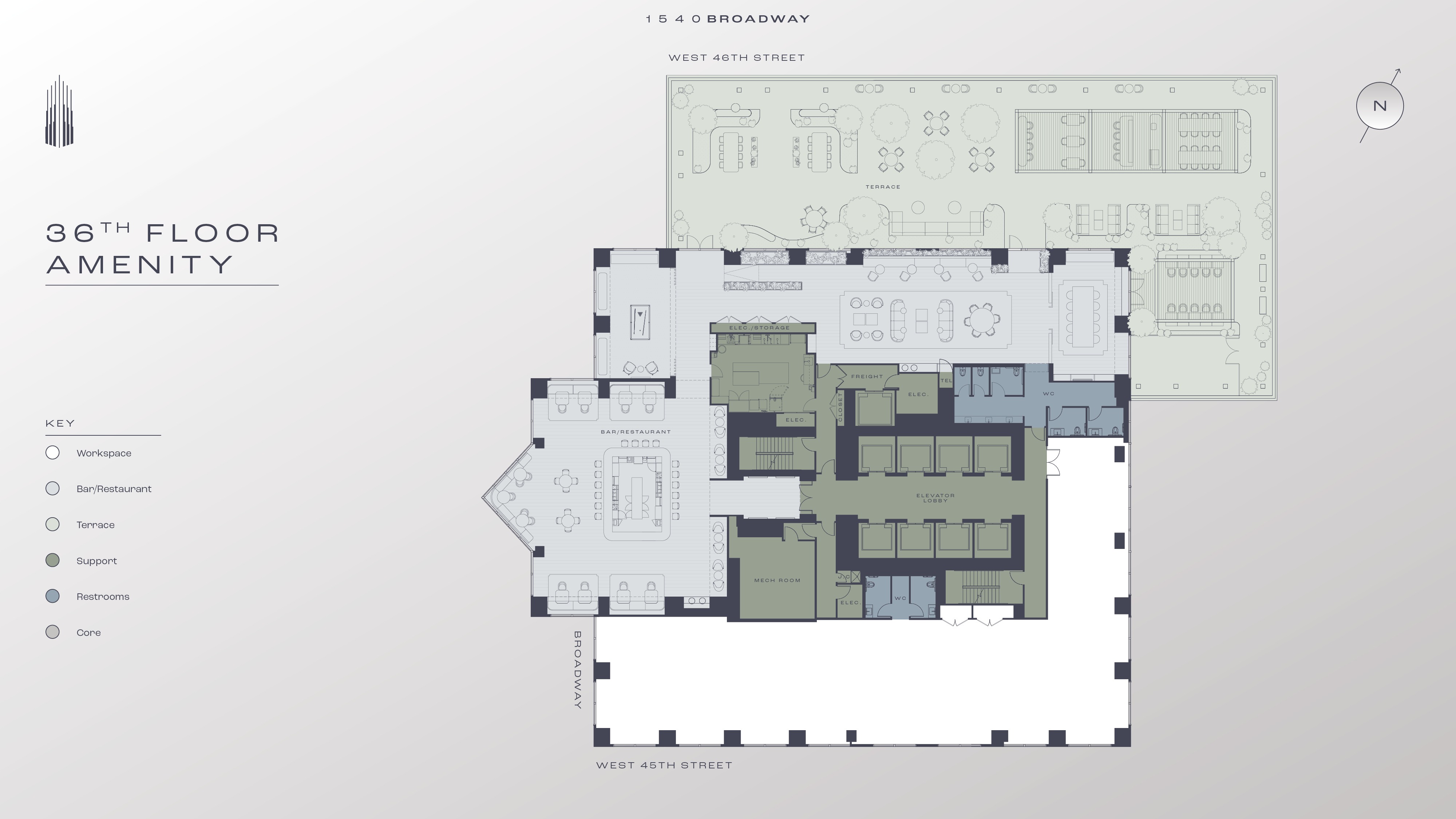 1540 Broadway - 36th Floor Amenity Floor Plan